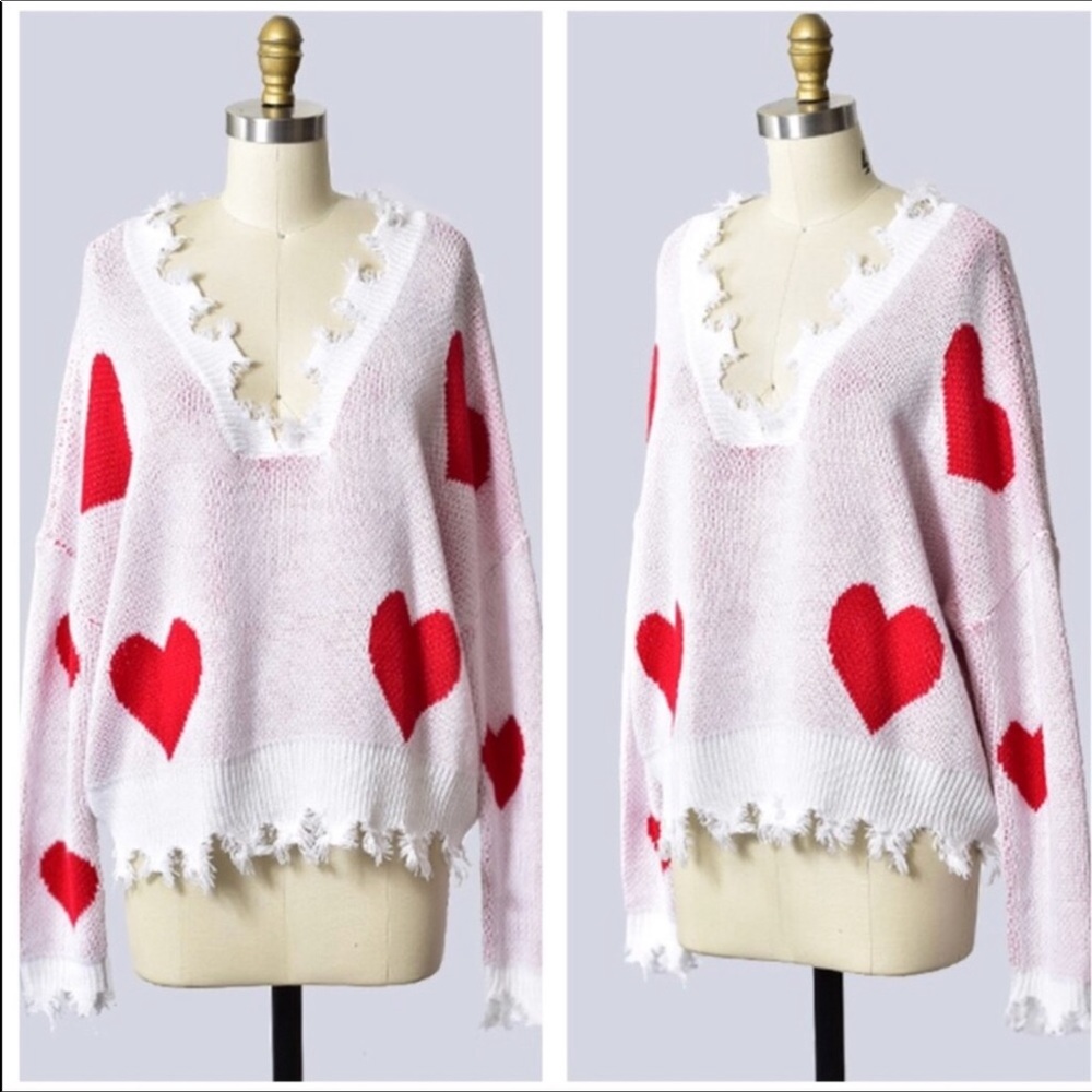 Distressed Hearts Sweaters!❤️.❤️❤️ - Picture 1 of 8